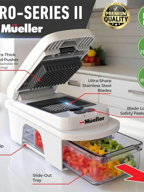 Mueller Pro-Series All-in-One, 12 Blade Mandoline Slicer for Kitchen, Food Chopp - Picture 2 of 7